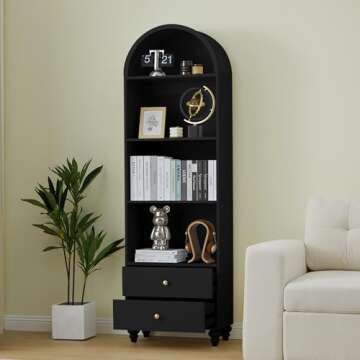Stylish UHMUVFM Arched Bookcase with Storage Solutions
