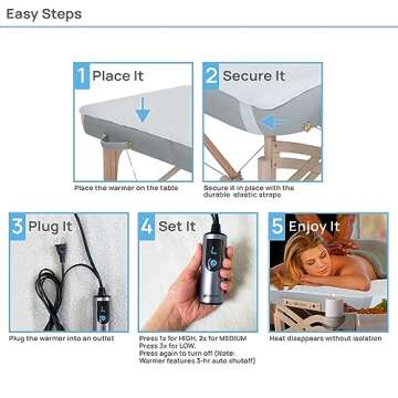 Earthlite Massage Table Warmer & Fleece Pad (2in1), ETL Certified, 3 Heat Settings, 13ft Cord/Heating Pad / 1 Year Replacement Guarantee
