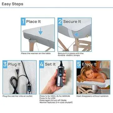 Earthlite Massage Table Warmer & Fleece Pad (2in1), ETL Certified, 3 Heat Settings, 13ft Cord/Heating Pad / 1 Year Replacement Guarantee