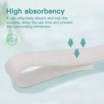 Dimora Calcium Alginate Wound Dressing, 0.8'' x 12'' Rope, 5 Individual Pads, Soft and Highly Absorbent Dressing Gauze, Non-Stick Padding for Wound Care