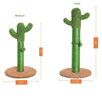 Durable Cactus Cat Scratching Post with Fun Dangling Ball