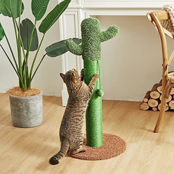 Durable Cactus Cat Scratching Post with Fun Dangling Ball