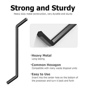 Ullnosoo Garbage Disposal Wrench, Garbage Disposal Allen Wrench Tool Compatible with InSinkErator Garbage Disposal to Unjam Kitchen Sink Food Garbage Disposal Clogging Black