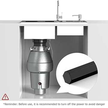 Ullnosoo Garbage Disposal Wrench, Garbage Disposal Allen Wrench Tool Compatible with InSinkErator Garbage Disposal to Unjam Kitchen Sink Food Garbage Disposal Clogging Black