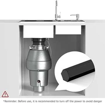 Ullnosoo Garbage Disposal Wrench, Garbage Disposal Allen Wrench Tool Compatible with InSinkErator Garbage Disposal to Unjam Kitchen Sink Food Garbage Disposal Clogging Black