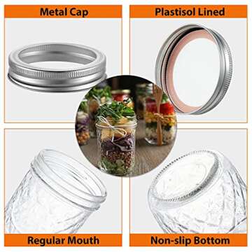 12 oz Wide Mouth Canning Jars with Lids – 9 Pack