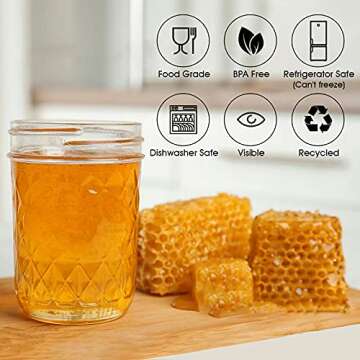 12 oz Wide Mouth Canning Jars with Lids – 9 Pack