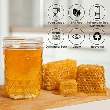 12 oz Wide Mouth Canning Jars with Lids – 9 Pack