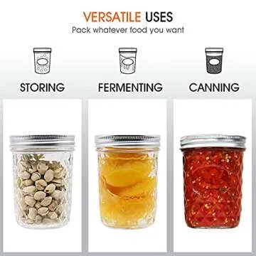 12 oz Wide Mouth Canning Jars with Lids – 9 Pack