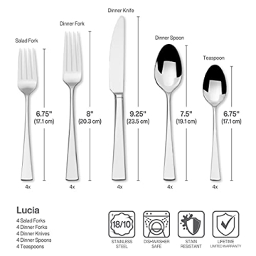 Elegant Mikasa Lucia 20-Piece Flatware Set for 4