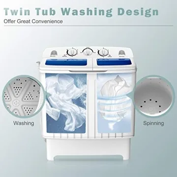 COSTWAY Twin Tub Portable Washing Machine 20 Lbs