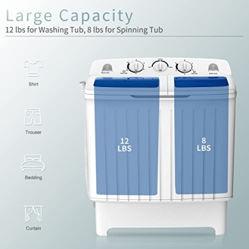 COSTWAY Twin Tub Portable Washing Machine 20 Lbs