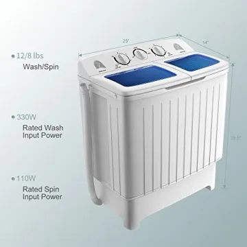 COSTWAY Twin Tub Portable Washing Machine 20 Lbs
