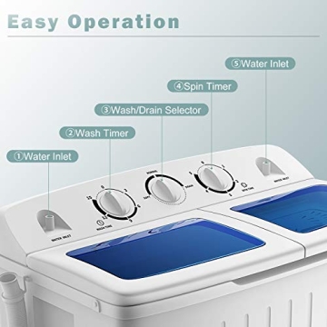 COSTWAY Twin Tub Portable Washing Machine 20 Lbs