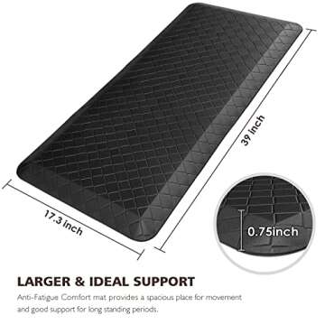 HappyTrends Kitchen Floor Mat - 4/5 Inch Thick Anti-Fatigue Kitchen Rug,Waterproof Non-Slip Kitchen ...