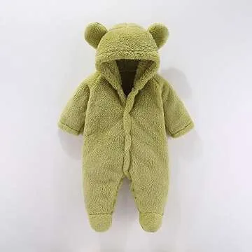 JEUROT Newborn Baby Winter Snowsuit Hooded Thicken Winter Bunting Snowsuit Winter Outwear for Baby G...