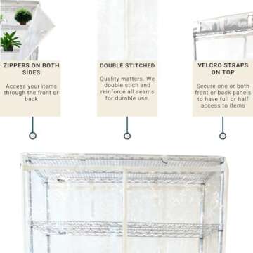 Formosa Covers Premium All Clear Wire Shelf Cover - Heavy-Duty Storage Solution for Wire Shelving Rack (36”Wx18”Dx72”H) - Waterproof PVC, Multi Zipper - Keep Your Space Clean and Organized