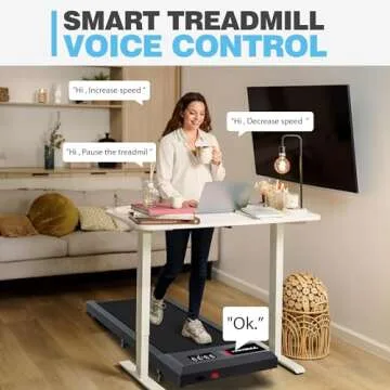 Incline 2 in 1 Under Desk Walking Pad Treadmill for Apartment Office Home,265+ lbs Capacity & Voice Controlled Smart Treadmills 2.5HP Quiet Running Jogging Machine Works with ZWIFT KINOMAP