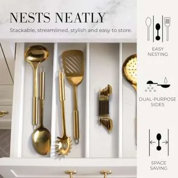 Gold Magnetic Measuring Spoons Set - Elegant & Functional