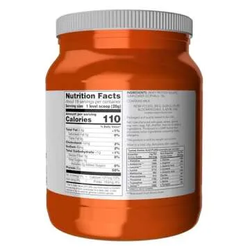 NOW Foods Sports Nutrition, Whey Protein Isolate, 25 g With BCAAs, Unflavored Powder, 1.2-Pound