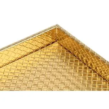 Gurfuy Rectangular Faux Leather Small Serving Tray 10" x 8" Modern Elegant Decorative Tray for Coffee Table Jewelry Perfume Organizer Living Dining Room Coffee Table Bathroom Office (Gold)