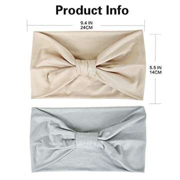 GILI 2 Pack Stylish Wide Headbands for Women & Girls