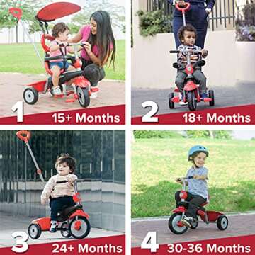 smarTrike Adjustable Tricycle for Toddlers with Parent Control