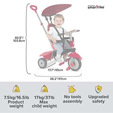 smarTrike Adjustable Tricycle for Toddlers with Parent Control