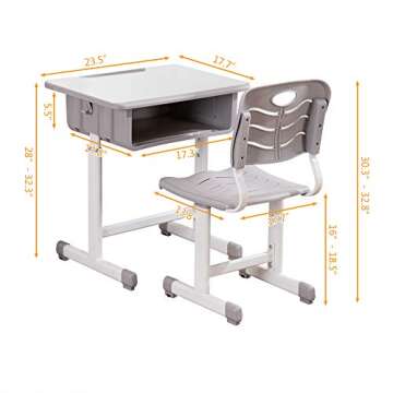 ShowMaven Student Desk and Chair Combo for Children