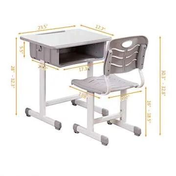 ShowMaven Student Desk and Chair Combo for Children