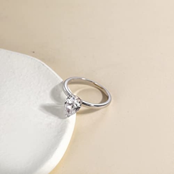 EAMTI 2CT Sterling Silver Engagement Ring for Women