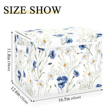 Tatenale Collapsible Storage Bins with Lids Decorative Fabric Storage Cubes Closet Organizer and Sto...