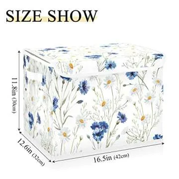 Tatenale Collapsible Storage Bins with Lids Decorative Fabric Storage Cubes Closet Organizer and Sto...