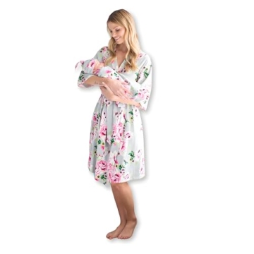 Baby Be Mine Matching Maternity Robe & Swaddle Set