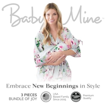 Baby Be Mine Matching Maternity Robe & Swaddle Set