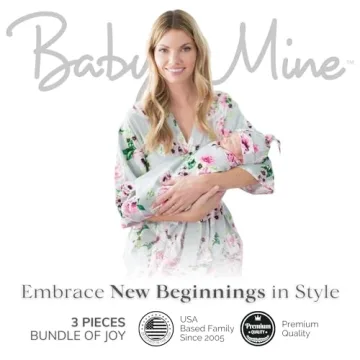 Baby Be Mine Matching Maternity Robe & Swaddle Set