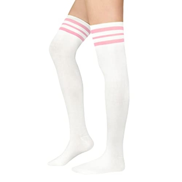 Zando Women Thin Stripes Tube Thigh High Tights for All Occasions