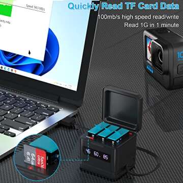 TOMSHEIR GoPro 9/10/11/12 Battery Pack with Charger