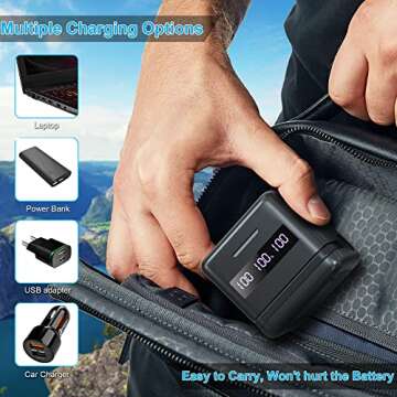 TOMSHEIR GoPro 9/10/11/12 Battery Pack with Charger