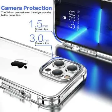 Mkeke Clear iPhone 13 Pro Case Slim with Military Protection