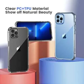 Mkeke Clear iPhone 13 Pro Case Slim with Military Protection