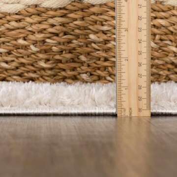 Hauteloom Baback Checkered Area Rug - Modern Geometric Square Tiles Carpet for Living Room, Kids Room, Nursery - Machine Washable - High Pile - Peach, Medium Gray - 5'3" x 7' (5x7 Area Rug)