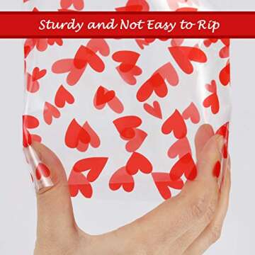 Valentines Day Candy Goody Bags, Valentine Goodie Bags for Kids, 133 Pcs - Valentines Cellophane Treat Bags, Clear Goodie Bags With Ties, Cellophane Cookie Bags, Valentines Day Gift Bags, 7 Designs