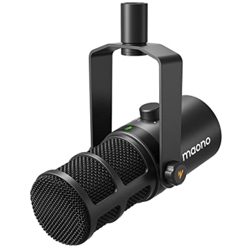MAONO Dynamic Microphone, USB/XLR Podcast PC Microphone with Software, EQ,Tap-to-Mute, Headphone Jac...