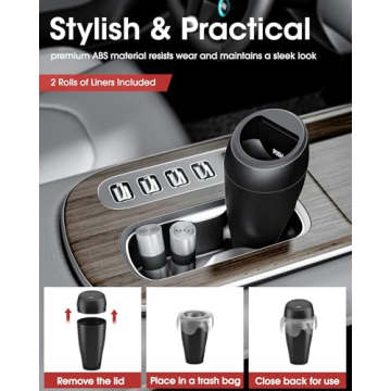 Aujen Car Trash Can - 2 Packs of Stylish and Easy-to-Clean Car Accessories