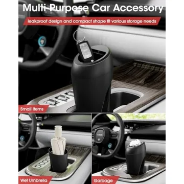 Compact Aujen Car Trash Can Set with Auto-Closing Lid