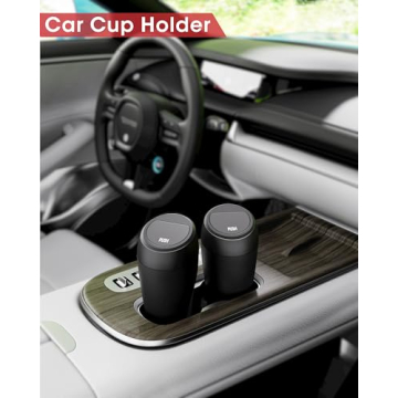 Compact Aujen Car Trash Can Set with Auto-Closing Lid