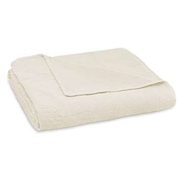 HISTORIC CHARLESTON King Charles Modern Farmhouse Floral Matelasse Coverlet, 100% Cotton Breathable Bedding, King/CalKing, Ivory