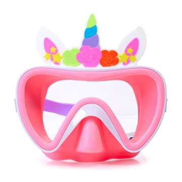 Unicorn Swim Goggle Mask for Kids 3+ by Aqua2ude - Anti Fog, No Leak, Non Slip, Shatter Proof - Adju...