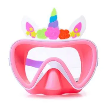 Unicorn Swim Goggle Mask for Kids 3+ by Aqua2ude - Anti Fog, No Leak, Non Slip, Shatter Proof - Adju...